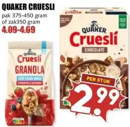 MCD Supermarkt QUAKER CRUESLI aanbieding