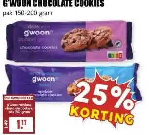 MCD Supermarkt G'WOON CHOCOLATE COOKIES aanbieding