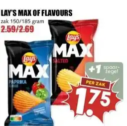 MCD Supermarkt LAY'S MAX OF FLAVOURS aanbieding
