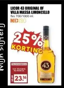 MCD Supermarkt LICOR 43 ORIGINAL OF VILLA MASSA LIMONCELLO aanbieding