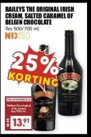 MCD Supermarkt BAILEYS THE ORIGINAL IRISH CREAM. SALTED CARAMEL OF BELGIN CHOCOLATE aanbieding