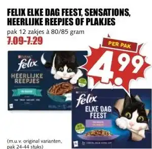 MCD Supermarkt FELIX ELKE DAG FEEST, SENSATIONS, HEERLIJKE REEPJES OF PLAKJES aanbieding