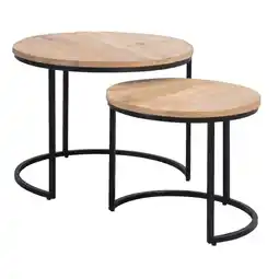 Leen Bakker Bijzettafels Mink - mangohout - set van 2 aanbieding
