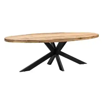Leen Bakker Eetkamertafel Trevor ovaal - bruin/zwart - 78x240x120 cm aanbieding