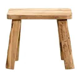 Leen Bakker Kruk Quincy - teak - 36x40x30 cm aanbieding