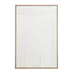 Leen Bakker Schilderij 3D Art - wit - canvas/hout - 90x60 cm aanbieding