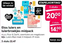Etos Etos luiers en luierbroekjes midpack aanbieding