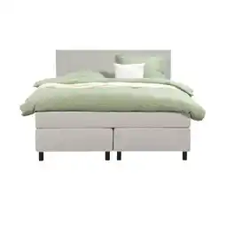 Leen Bakker Boxspring Liv egaal - ecru - 140x200 cm - ronde poot aanbieding