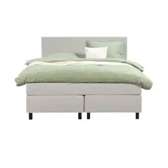 Leen Bakker Boxspring Liv egaal - ecru - 140x200 cm - ronde poot aanbieding