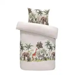 Leen Bakker Comfort dekbedovertrek Job dieren - off-white - 140x200 cm aanbieding