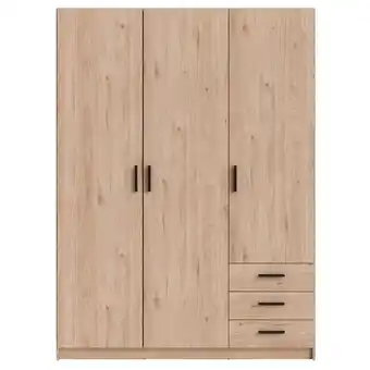 Leen Bakker Kledingkast Sprint 3-deurs - eikenkleur - 200x147x50 cm aanbieding
