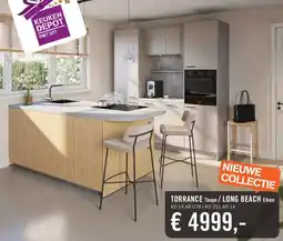 Keukendepot TORRANCE Taupe/LONG BEACH Eiken aanbieding