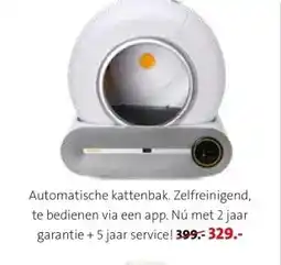 Intratuin Automatische kattenbak. Zelfreinigend, te bedienen via een app. aanbieding