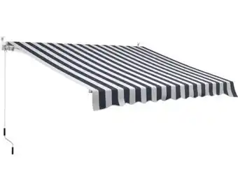 Hornbach Knikarm zonnescherm 3x2,5 stof gestreept blauw/wit, frame RAL 9003 signaalwit aanbieding