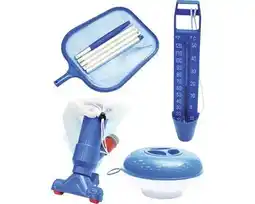Hornbach Zwembad reiniging set incl. schaar, staaf, thermometer, Venturi stofzuiger en drijvende doseerder aanbieding