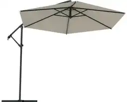 Hornbach SOLUNA Zweefparasol Lyon ecru met kruisvoetstandaard Ø 300 cm, hoogte 257 cm aanbieding