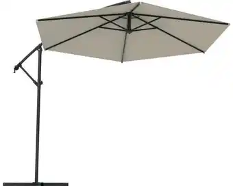 Hornbach SOLUNA Zweefparasol Lyon ecru met kruisvoetstandaard Ø 300 cm, hoogte 257 cm aanbieding