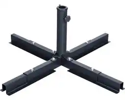 Hornbach SOLUNA Parasolvoet kruis staal zwart 107x107x37 cm aanbieding