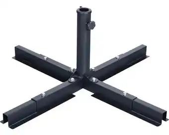 Hornbach SOLUNA Parasolvoet kruis staal zwart 107x107x37 cm aanbieding