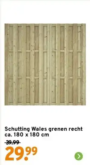 GAMMA Schutting Wales grenen recht ca. 180 x 180 cm aanbieding