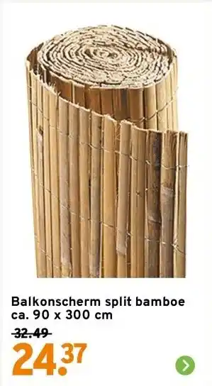 GAMMA Balkonscherm split bamboe ca. 90 x 300 cm aanbieding