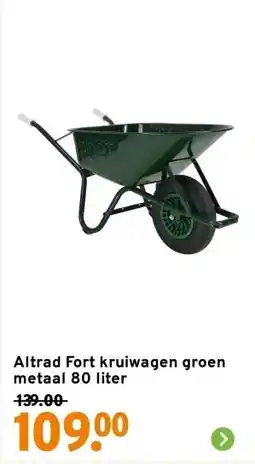 GAMMA Altrad Fort kruiwagen groen metaal 80 liter aanbieding