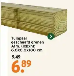 GAMMA Tuinpaal geschaafd grenen Afm. (lxbxh): 6.8x6.8x180 cm aanbieding