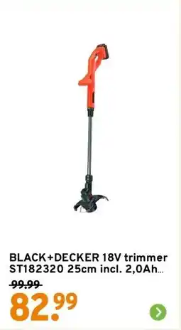 GAMMA BLACK+DECKER 18V trimmer ST182320 25cm incl. 2,0Ah accu + lader aanbieding