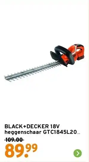 GAMMA BLACK+DECKER 18V heggenschaar GTC1845L20 incl. 2.0Ah accu aanbieding