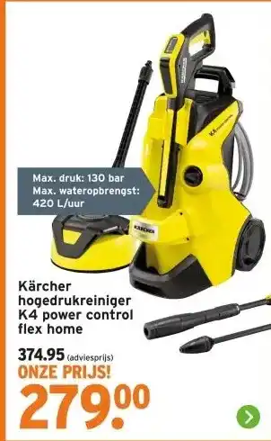 GAMMA Kärcher hogedrukreiniger K4 power control flex home aanbieding