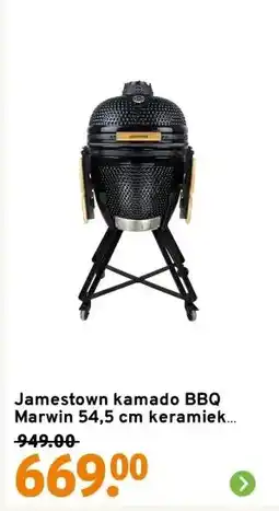 GAMMA Jamestown kamado BBQ Marwin 54,5 cm keramiek zwart Ø 46,5 cm aanbieding