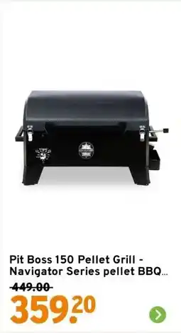 GAMMA Pit Boss 150 Pellet Grill - Navigator Series pellet BBQ metaal zwart 37,8 x 48,5 x 68,4 cm aanbieding