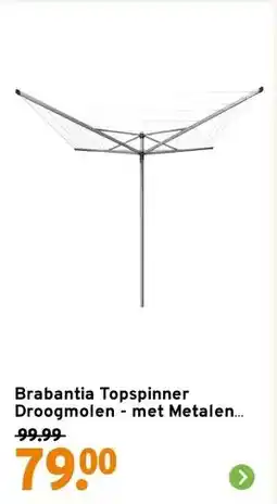 GAMMA Brabantia Topspinner Droogmolen - met Metalen Grondanker - 50 m - Metallic Grey aanbieding