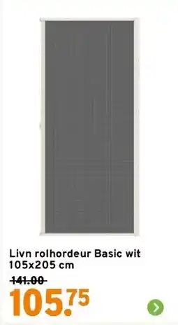 GAMMA Livn rolhordeur Basic wit 105x205 cm aanbieding