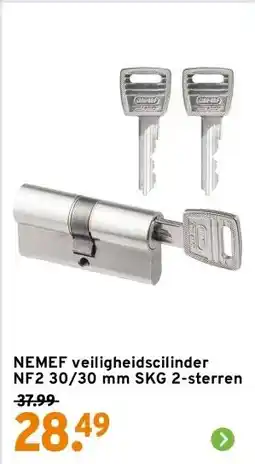 GAMMA NEMEF veiligheidscilinder NF2 30/30 mm SKG 2-sterren aanbieding