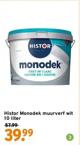 GAMMA Histor Monodek muurverf wit 10 liter aanbieding