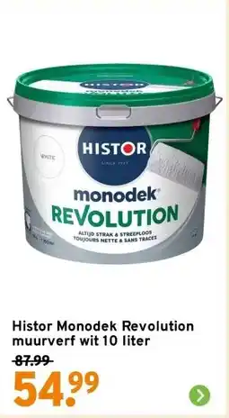 GAMMA Histor Monodek Revolution muurverf wit 10 liter aanbieding