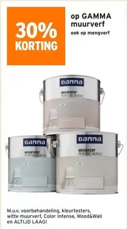 GAMMA 30% KORTING op GAMMA muurverf aanbieding