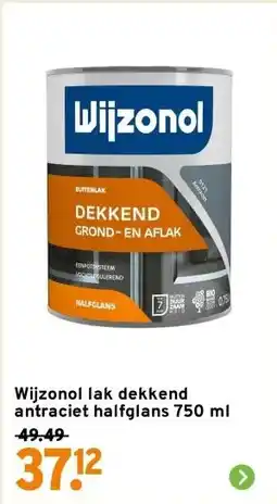 GAMMA Wijzonol lak dekkend antraciet halfglans 750 ml aanbieding