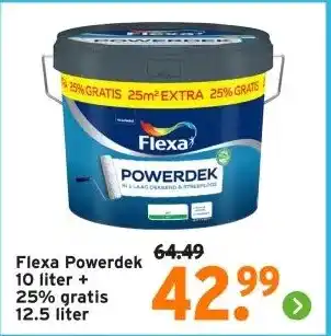 GAMMA Flexa Powerdek 10 liter + 25% gratis 12.5 liter aanbieding