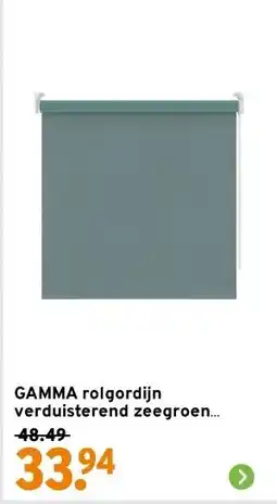 GAMMA GAMMA rolgordijn verduisterend zeegroen (kleurnr. 5690) 60x190 cm (bxh) aanbieding