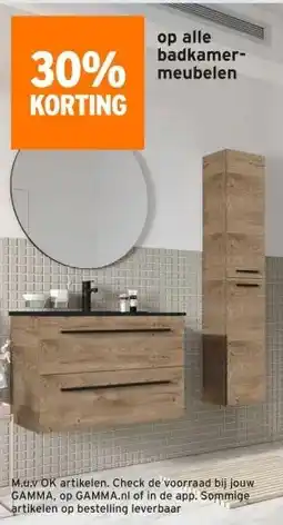 GAMMA 30% KORTING op alle badkamer- meubelen aanbieding
