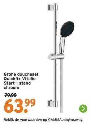 GAMMA Grohe doucheset Quickfix Vitalio Start 1 stand chroom aanbieding