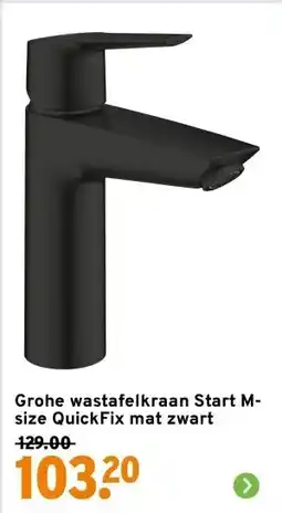 GAMMA Grohe wastafelkraan Start M-size QuickFix mat zwart aanbieding