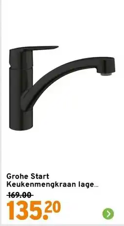 GAMMA Grohe Start Keukenmengkraan lage uitloop mat zwart aanbieding