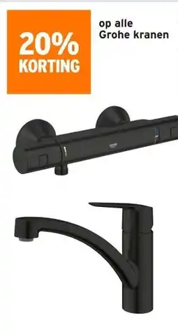 GAMMA 20% KORTING op alle Grohe kranen aanbieding