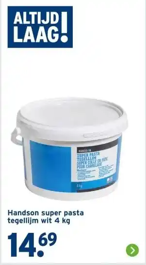 GAMMA Handson super pasta tegellijm wit 4 kg aanbieding