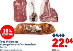 Makro True Wilderness dry aged rund of varkensvlees aanbieding