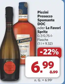 Combi Piccini Prosecco Spumante DOC oder Le Favori Spritz aanbieding