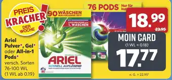 Combi Ariel Pulver*, Gel⭑ oder All-in-1 Pods* aanbieding